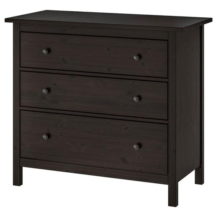 IKEA Hemnes Ladekast Zwart, Huis en Inrichting, Kasten | Ladekasten, Gebruikt, Overige houtsoorten, 3 of 4 laden, Ophalen