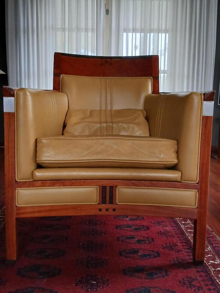 Schuitema decoforma Rennie fauteuil. Art deco., Huis en Inrichting, Fauteuils, Gebruikt, Hout, Leer, Metaal, 50 tot 75 cm, Minder dan 75 cm