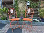 2 oranje bistrostoeltjes van Mica, Tuin en Terras, Ophalen, Nieuw, Metaal, Inklapbaar