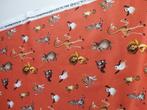 Promo! 6364) 150x50cm Katoenen stof Madagascar roest, 120 cm of meer, Nieuw, Ophalen of Verzenden, Katoen