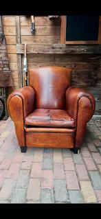 Schapenleren clubfauteuil van lounge atelier, Huis en Inrichting, Fauteuils, Chesterfield, Ophalen of Verzenden, Zo goed als nieuw