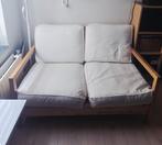 Mooie 2-zits bankje met houten frame, Huis en Inrichting, Banken | Bankstellen, Ophalen, Hout, 150 tot 200 cm, Tweepersoons