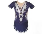 Te huur: Acro, ritmische gymnastiek pakje leotard mt 128, Sport en Fitness, Turnen, Blauw, Zo goed als nieuw, Turnpak(je), Kindermaat 122 t/m 140