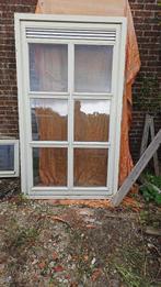 Raam harthout inclusief dubbel glas, Doe-het-zelf en Verbouw, Glas en Ramen, Ophalen, Gevelraam of Ruit, Gebruikt, 80 tot 120 cm