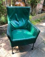 Groen lederen Montis Fauteuil, Huis en Inrichting, Fauteuils, Ophalen of Verzenden, Zo goed als nieuw, 50 tot 75 cm