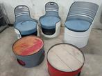 Olievat Zitmeubels - Handgemaakt & Uniek, Huis en Inrichting, Stoelen, Ophalen, Gebruikt, Overige kleuren, Drie