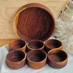 Schalenset pindaset van teakhout, Ophalen of Verzenden, Zo goed als nieuw, Nvt, Nvt