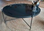Zuiver Cupid salontafel zwart glas, 50 tot 100 cm, Minder dan 50 cm, Glas, Rond