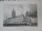026 / Stadhuis Yperen - Ypres in België houtgravure uit 1835, Ophalen of Verzenden