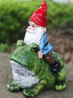 Prachtig tuinbeeld Kabouter op Kikker (15cm), Ophalen of Verzenden, Nieuw