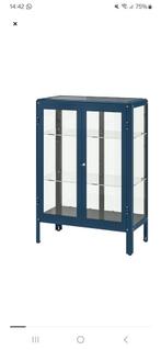 Fabrikor vitrinekast Ikea, donkerblauw, 50 tot 100 cm, 25 tot 50 cm, 100 tot 150 cm, Zo goed als nieuw