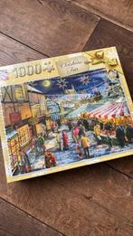King kerst puzzel christmas fair kerst markt 1000, Ophalen of Verzenden, 500 t/m 1500 stukjes, Zo goed als nieuw, Legpuzzel