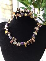 Parel ketting met amethist agaat kwarts + armband, Ophalen, Zo goed als nieuw, Paars, Steen of Mineraal