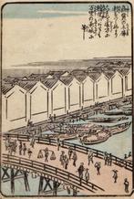 Edobashi - Hiroshige - ca. 1850 - overdruk, Antiek en Kunst, Kunst | Niet-Westerse kunst, Verzenden