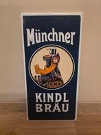 emaille Münchner Kindl Bräu, Verzamelen, Ophalen of Verzenden, Zo goed als nieuw, Reclamebord, Plaat of Schild, Overige merken