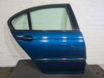 BMW E46 Sedan Deur Rechts Achter Rechter Portier Blauw, Ophalen, Gebruikt, Deur, Achter