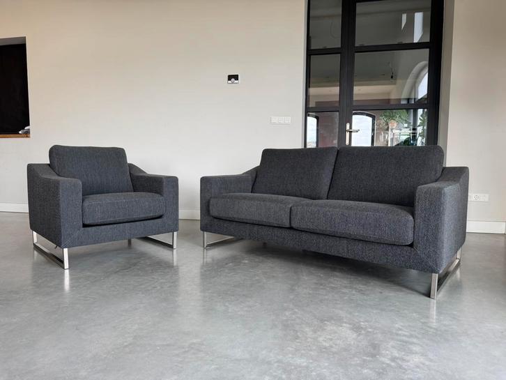 Leolux Antonia Als Nieuw ! 2 pers bank met Fauteuil, Huis en Inrichting, Banken | Bankstellen, Zo goed als nieuw, Rechte bank