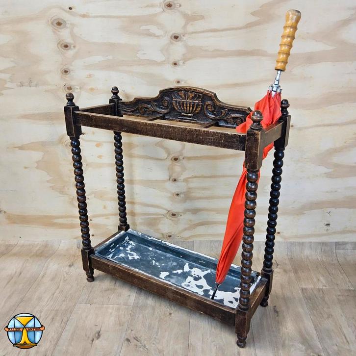 Antieke houten paraplubak / stokkenstandaard, Huis en Inrichting, Overige Huis en Inrichting, Gebruikt, Ophalen of Verzenden