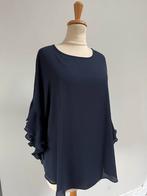 Joseph Ribkoff blauwe top met  mouwen met ruches, Maat 38/40 (M), Blauw, Joseph Ribkoff, Ophalen of Verzenden