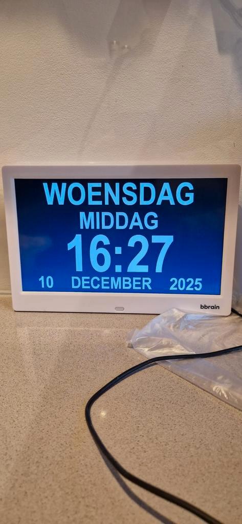 Bbrain Dementieklok - zgan in doos, Huis en Inrichting, Woonaccessoires | Klokken, Nieuw, Ophalen of Verzenden