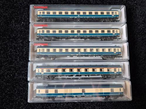 5x fleischmann DB rijtuigen N met sluitverlichting, Hobby en Vrije tijd, Modeltreinen | N-Spoor, Gebruikt, Wagon, Gelijkstroom