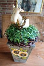 mooi groen lente tuintje met geitje (pot met kunstgroen), Ophalen of Verzenden, Nieuw