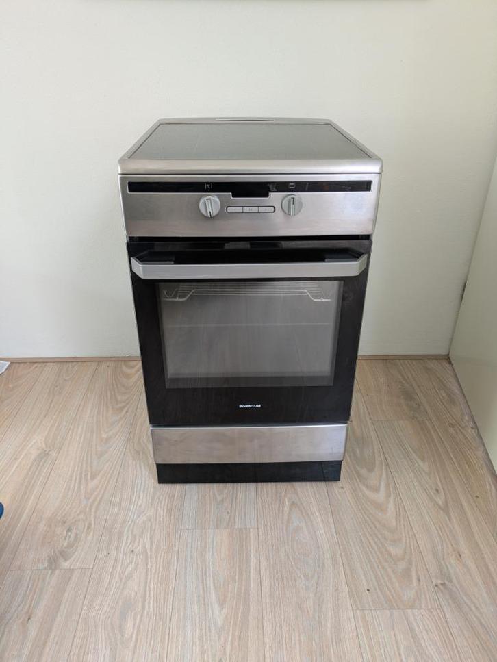 2 fase inductie fornuis Inventum vfi5042rvs, Witgoed en Apparatuur, Fornuizen, Gebruikt, Vrijstaand, Inductie, 4 kookzones, 85 tot 90 cm