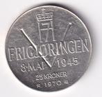 Noorwegen 25 Kronor 1970 met krasjes, Verzenden, Overige landen, Losse munt, Zilver