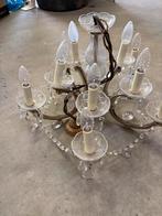 Vintage glazen kroonluchter, Ophalen of Verzenden, Gebruikt, Glas