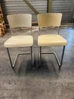 Gispen keukenstoelen buisframe, Huis en Inrichting, Stoelen, Ophalen, Gebruikt, Twee, Wit