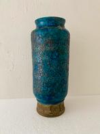 Bitossi Italy grote keramiek vaas in Rimini Blue , jaren 60, Gebruikt, Blauw, Aardewerk of Porselein, Ophalen of Verzenden