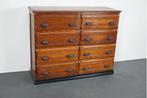Vintage Franse Grenen Apothekerskast, jaren 1920, Niet ingevuld, Gebruikt, 100 tot 150 cm, 5 laden of meer