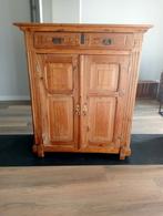 Oude geloogde kast met lade en deurtjes, Antiek, Gebruikt, Met deur(en), Overige houtsoorten