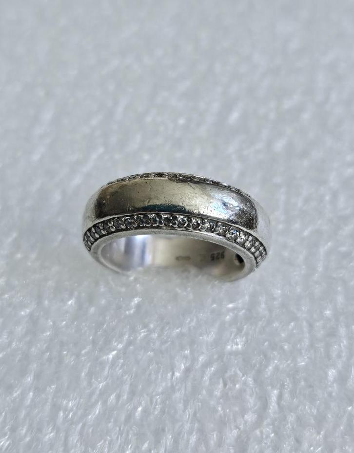 Maat 16,5 - TI SENTO zilveren (925) ring met veel ZIRKONIA'S, Sieraden, Tassen en Uiterlijk, Ringen, Zo goed als nieuw, Dame, Kleiner dan 17