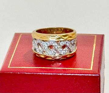 18 karaat gouden bandring 14,9gram met 38 diamanten! beschikbaar voor biedingen