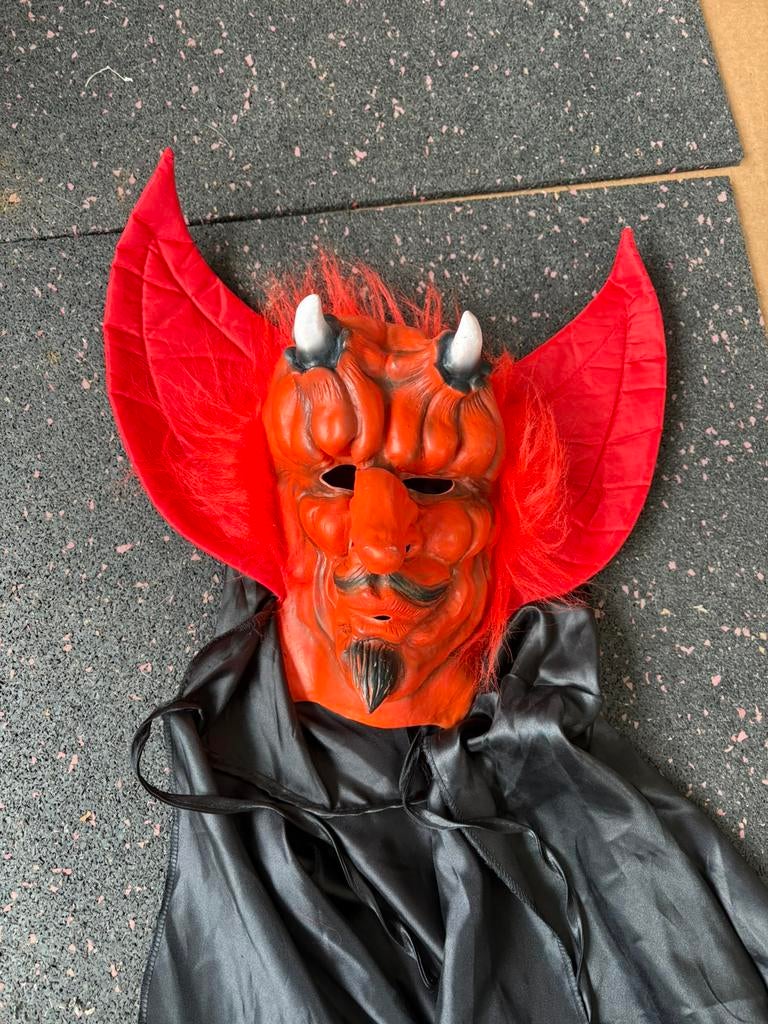 (O)Duivelsmasker Cape Halloween,Carnaval,Rood Duivel Masker, Verzenden, Zo goed als nieuw, Jongen of Meisje