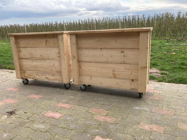 Verrijdbare plantenbakken, Tuin en Terras, Bloembakken en Plantenbakken, Nieuw, Hout, Binnen, Balkon, Tuin, 60 cm of meer, 60 tot 100 cm
