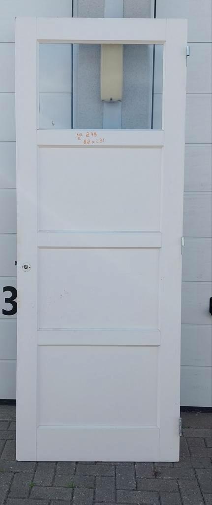 XYZ GROTE Paneeldeur, 88x231 cm , 1 glas, 3 panelen (nr 75), Doe-het-zelf en Verbouw, Deuren en Horren, Gebruikt, Binnendeur, 215 cm of meer