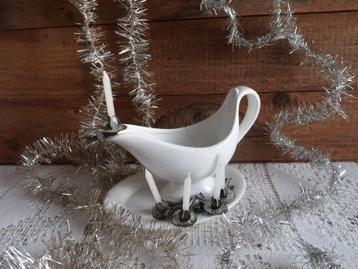 Oud Tinsel slinger zilver op katoenen draad en metaal draad beschikbaar voor biedingen