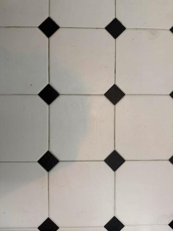 Octagon tegels wit/zwart - 1m2 + tussentegels beschikbaar voor biedingen