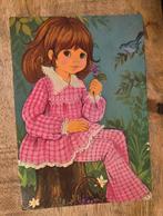 Meisje in roze pyjama zit op boomstronk, Verzenden, 1960 tot 1980, Ongelopen, Kinderen