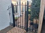 mooie zwarte poort met 2 vaste delen., Tuin en Terras, Ophalen of Verzenden, Gebruikt, IJzer