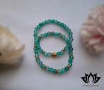 Armbanden set buddha goud turquoise 6 mm glaskraal dames, Sieraden, Tassen en Uiterlijk, Armbanden, Overige kleuren, Nieuw, Ophalen of Verzenden