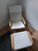 Ikea POÄNG fauteuil met voetenbankje, Ophalen, Stof, 50 tot 75 cm
