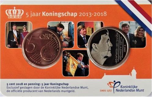 coincard 5 jaar Koningschap 2013-2018, Postzegels en Munten, Munten | Nederland, Losse munt, Euro's, Ophalen of Verzenden