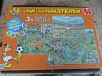 Jan van Haasteren 3 puzzel's in 1 doos  "VOETBAL", Ophalen of Verzenden, 500 t/m 1500 stukjes, Zo goed als nieuw, Legpuzzel
