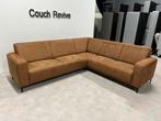 GRATIS LEVERING Z.G.A.N cognac hoekbank 265x235 Gereinigd, Ophalen of Verzenden, Zo goed als nieuw, Vierpersoons of meer, Stof