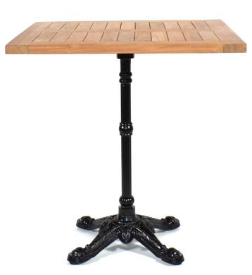 Teakhouten terrastafel vierkant 70x70cm gietijzer onderstel beschikbaar voor biedingen