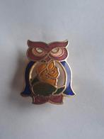 Broche uil, geëmailleerd, Ophalen of Verzenden, Zilver, Overige materialen