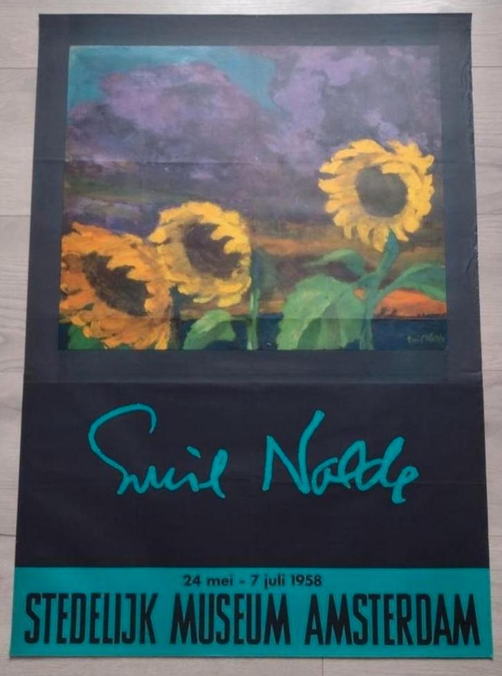 Emil Nolde - Stedelijk Museum Amsterdam Affiche 1958, Verzamelen, Posters, Zo goed als nieuw, Overige onderwerpen, A1 t/m A3, Rechthoekig Staand